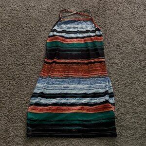 Shein Multi-Colored Striped Halter Dress